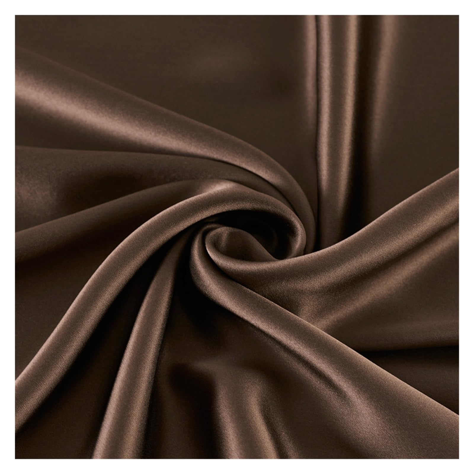 Tela de Satén Tela de seda Seda Morera Color sólido Multicolor Ancho 114cm Liso Teñido Para coser(Coffee,1.5 meter)