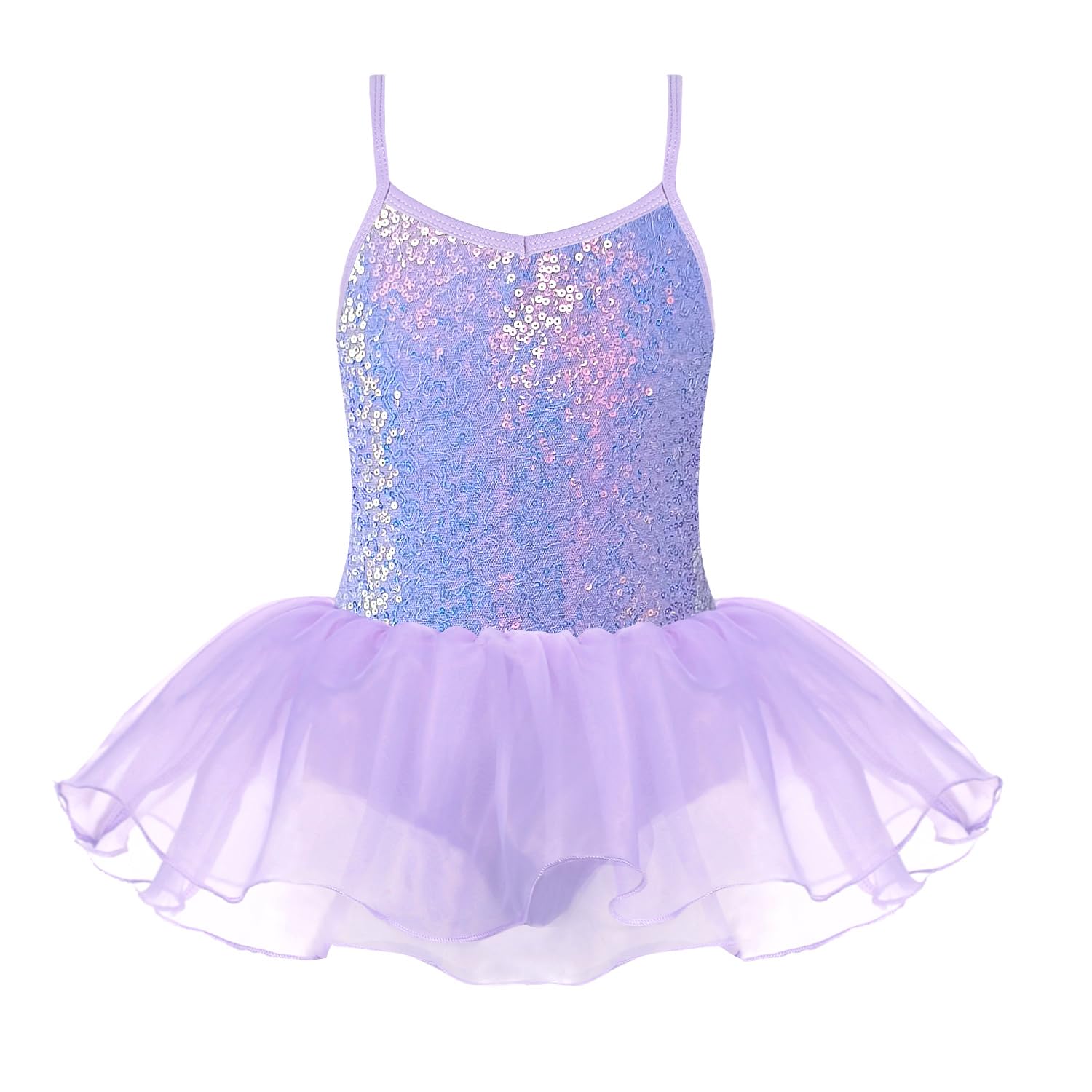 Zaclotre Little Girls Sequin Leotard Sparkly Strap Ballet Leotards Tutu Dress Ballerina Outfit Dance Costume for Kids