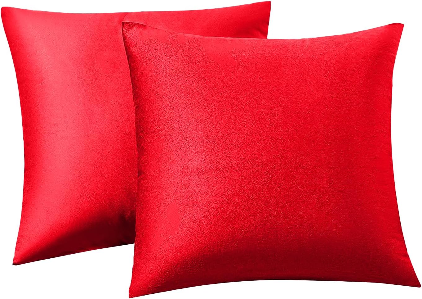 RainRoad Christmas Red Throw Pillows Covers Set of 2 Soft