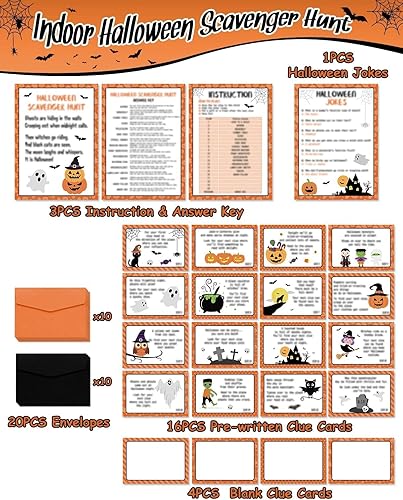 Miniatura 2 de Sinasasspel Pistas de caza del tesoro de Halloween, juego de cartas, juegos de caza del tesoro, tarjetas de juegos de Halloween, fiesta, interior,