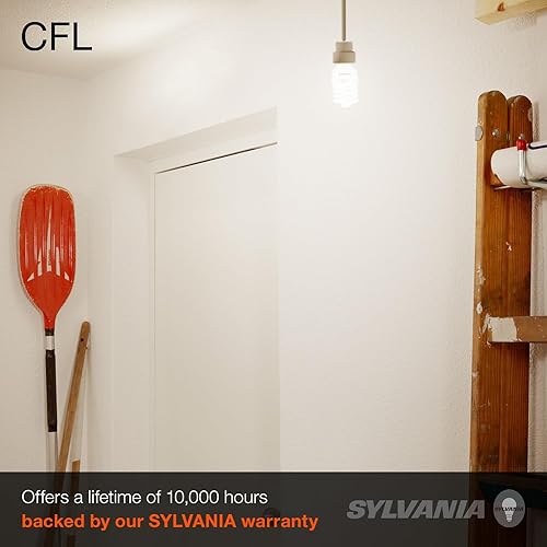 Miniatura 4 de Sylvania CFL T2 - Bombilla giratoria, equivalente a 60 W, eficiente 13 W, 850 lúmenes, base media, 2700 K, blanco suave, paquete de 8 (26363)