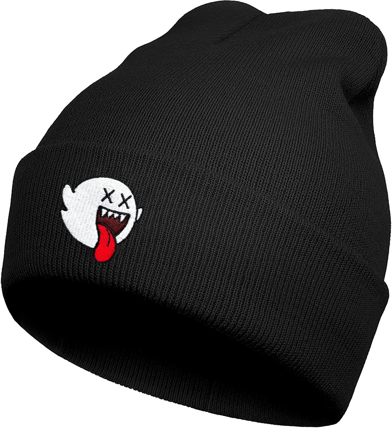 Nueasrs Funny Ghost Beanie Hats for Men and Women, Goth Cool Winter Skull Knit Hat Gift