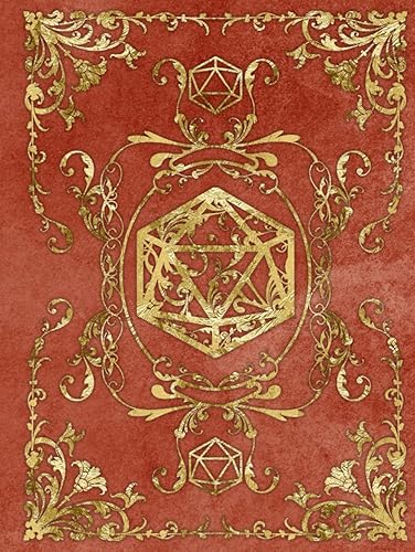 RPG Character Journal: DnD 5e Character Journal | Bright Red Fancy Floral Filigree | Custom Character Sheets and Lined Paper Notebook for Role Play Games