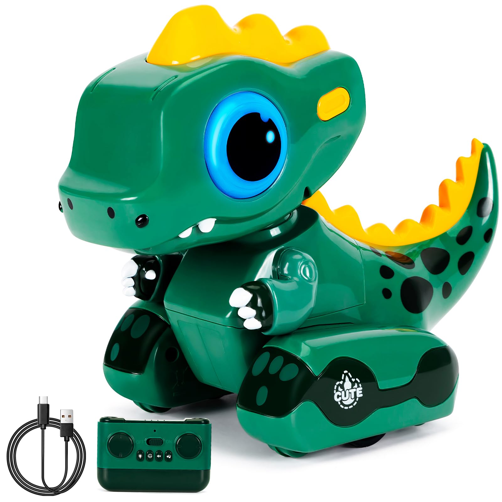 Vubkkty Dinosaurio Teledirigido - Dinosaurio RC Juguete Eléctrico Navidad Cumpleaños Criaturas Prehistóricas para 3 4 5 6 Años Niños y Niñas