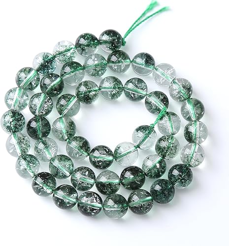 Miniatura 5 de 90 unidades de cuentas redondas de cuarzo fantasma verde natural de 4 mm para hacer joyas, pulseras y collares de cristal, cuentas de energía