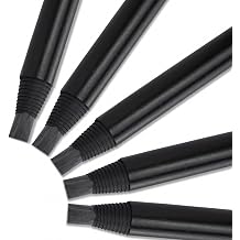 5PCS Peel-Off Hard Brow Pencil Waterproof Pre-Draw Eyebrow Mapping Pencils for Precise Shaping Black,White,Brown,Red Microblading Brow Position Tool A Pack of 5PCS Black