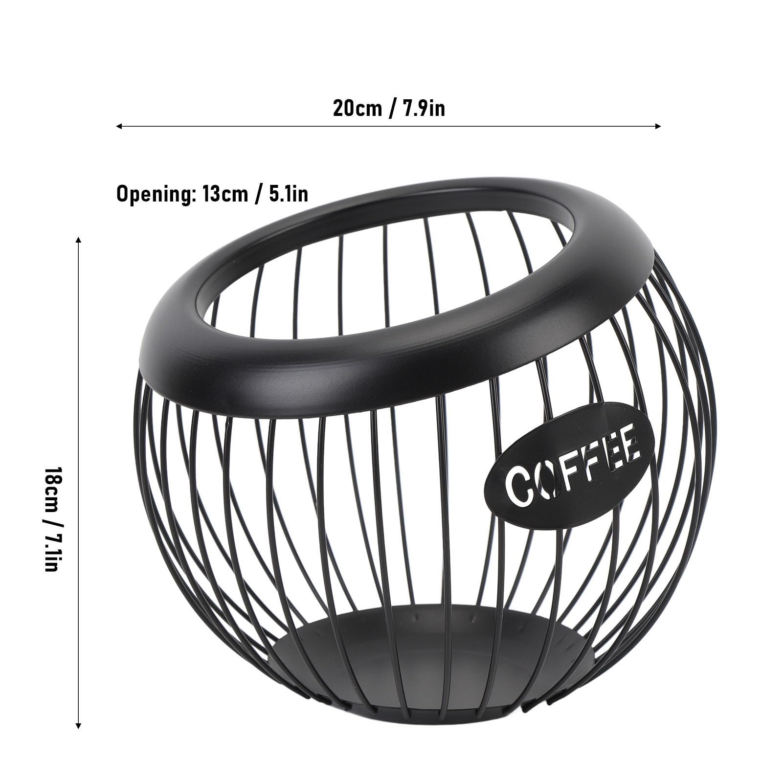 Panier Métallique Pour Capsules De Café - Grand Organisateur - Capacité 100+ Dosettes - Diamètre 20 Cm