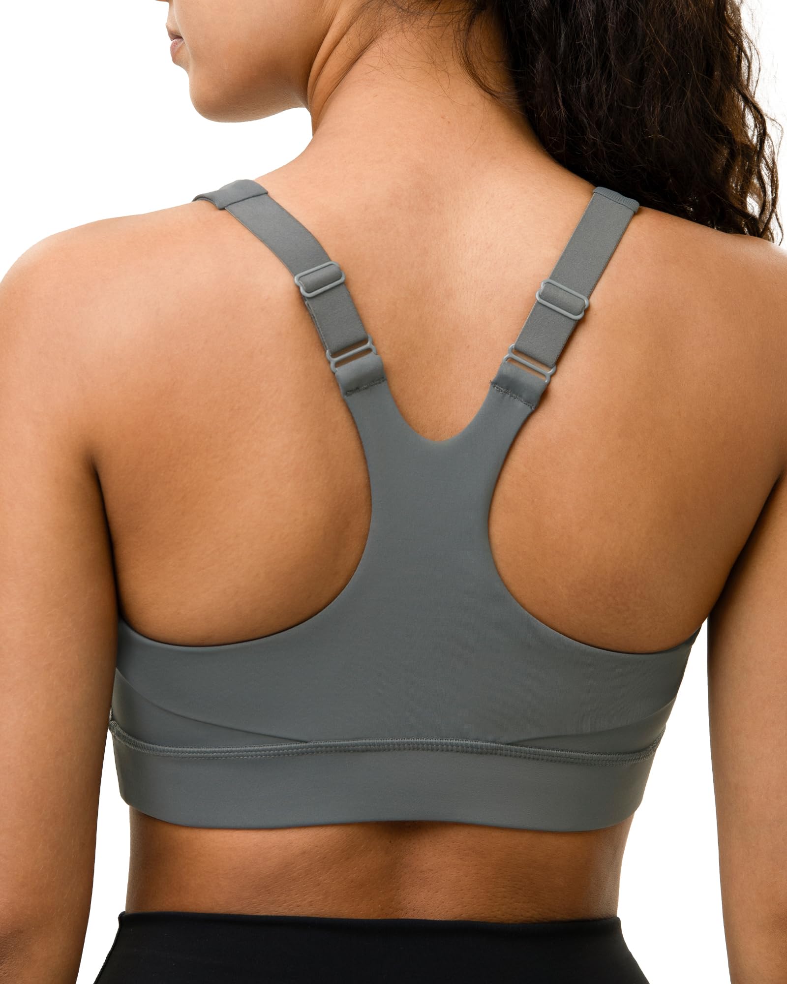 Luvrobes Racerback Sports Bras for Women High Support Adjustable Straps Molded Cup Workout Fitness Running Gym Bra