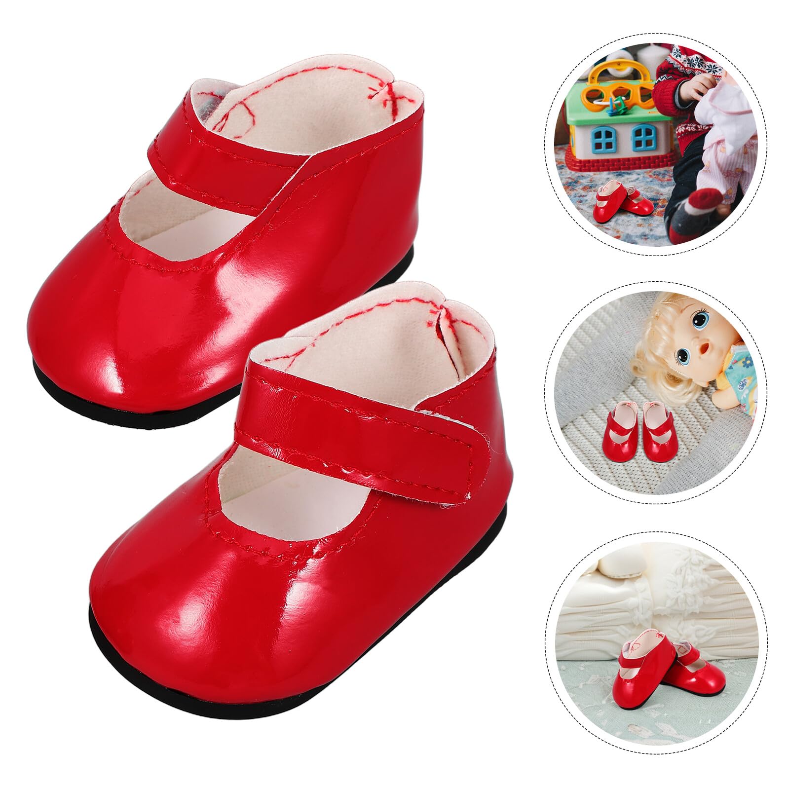 Scarpe per Bambole Rosse in Pu Design Miniatura che Migliorano L'aspetto della Bambola, per Occasioni Speciali e Compleanni
