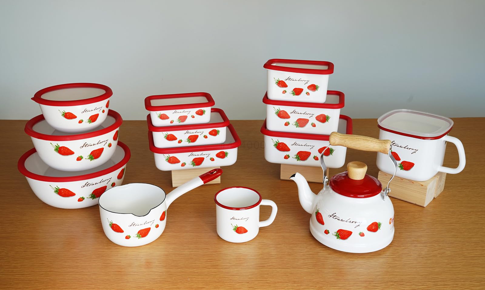 Amazon.co.jp: 富士ホーロー ストロベリー 1.6L ケトル IH 直火 いちご