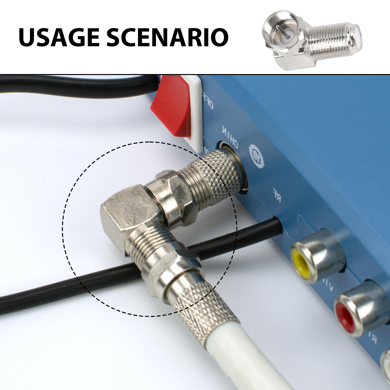 Set Di 2 Adattatori Angolari 90° F Connettore - Maschio A Femmina Per Cavo Coassiale 7mm, Per TV Satellitare E Antenna - Foto 11
