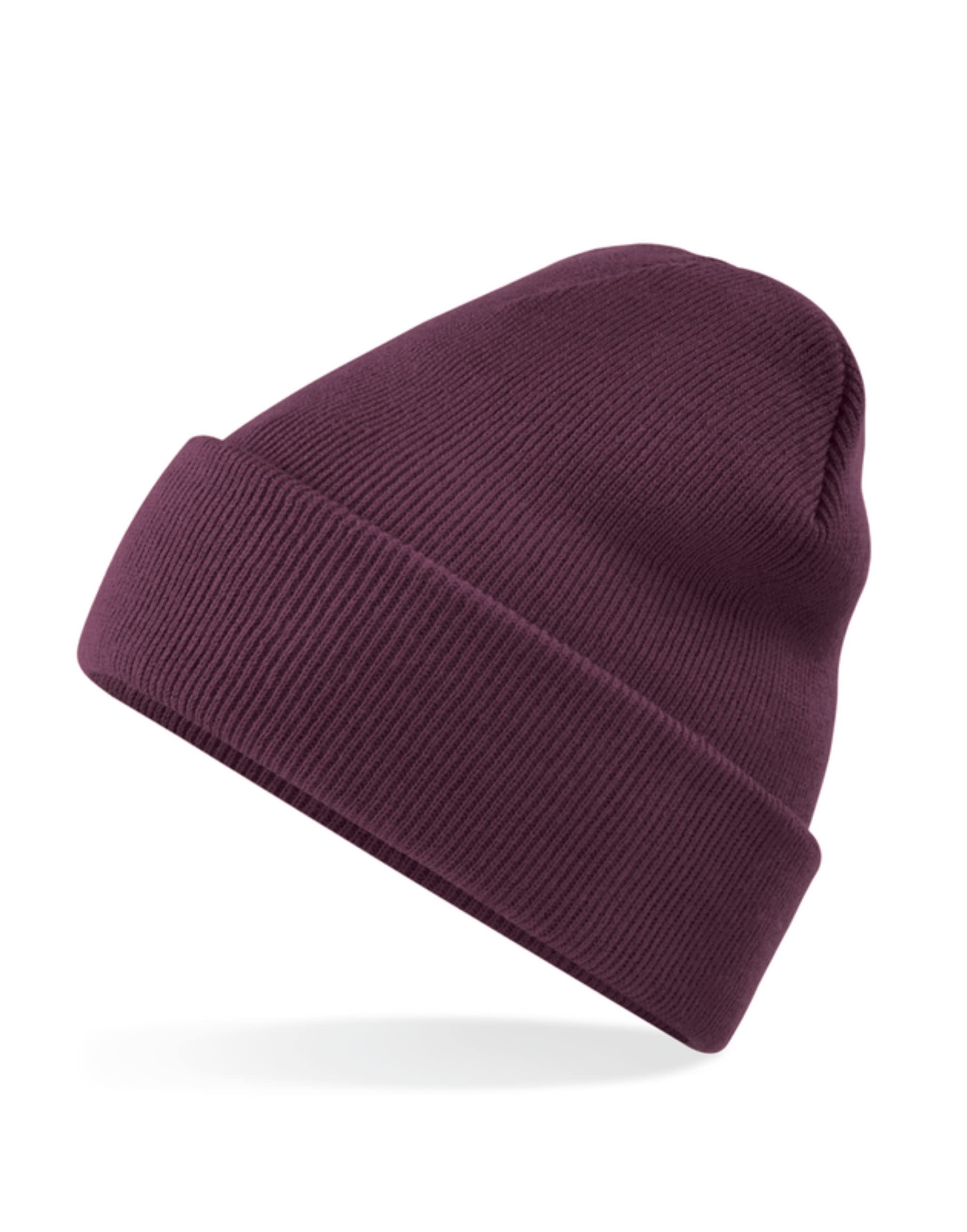 Aremie Winter Beanie Hats for Men and Women, Unisex Cuffed Winter Hats, Acrylic Knit Hats, Breathable Soft Warm Knitted Beanies Cap, Plum Aubergine