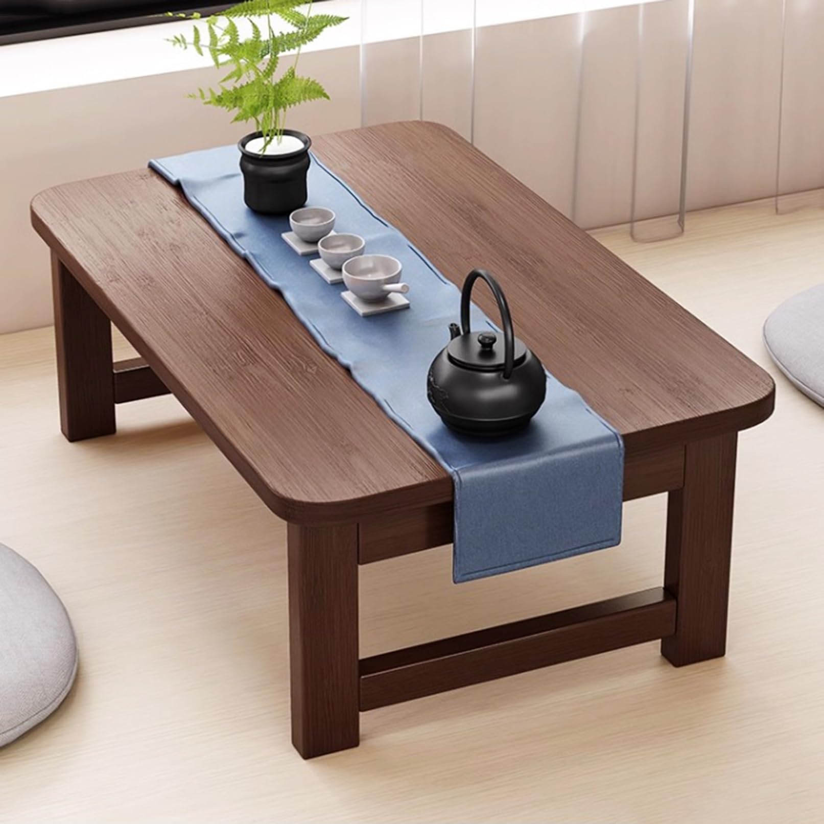 ZQKJLH Low Floor Table Folding Tea Coffee Table Low Dining Table for Sitting Small Kotatsu Desk Bed Table for Tatami Sitting On The Floor Bedroom Bay