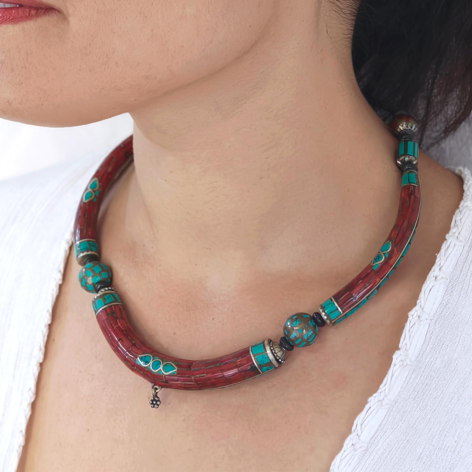 Collana Kragen Etnica Boho Statement Artigianale Fashion