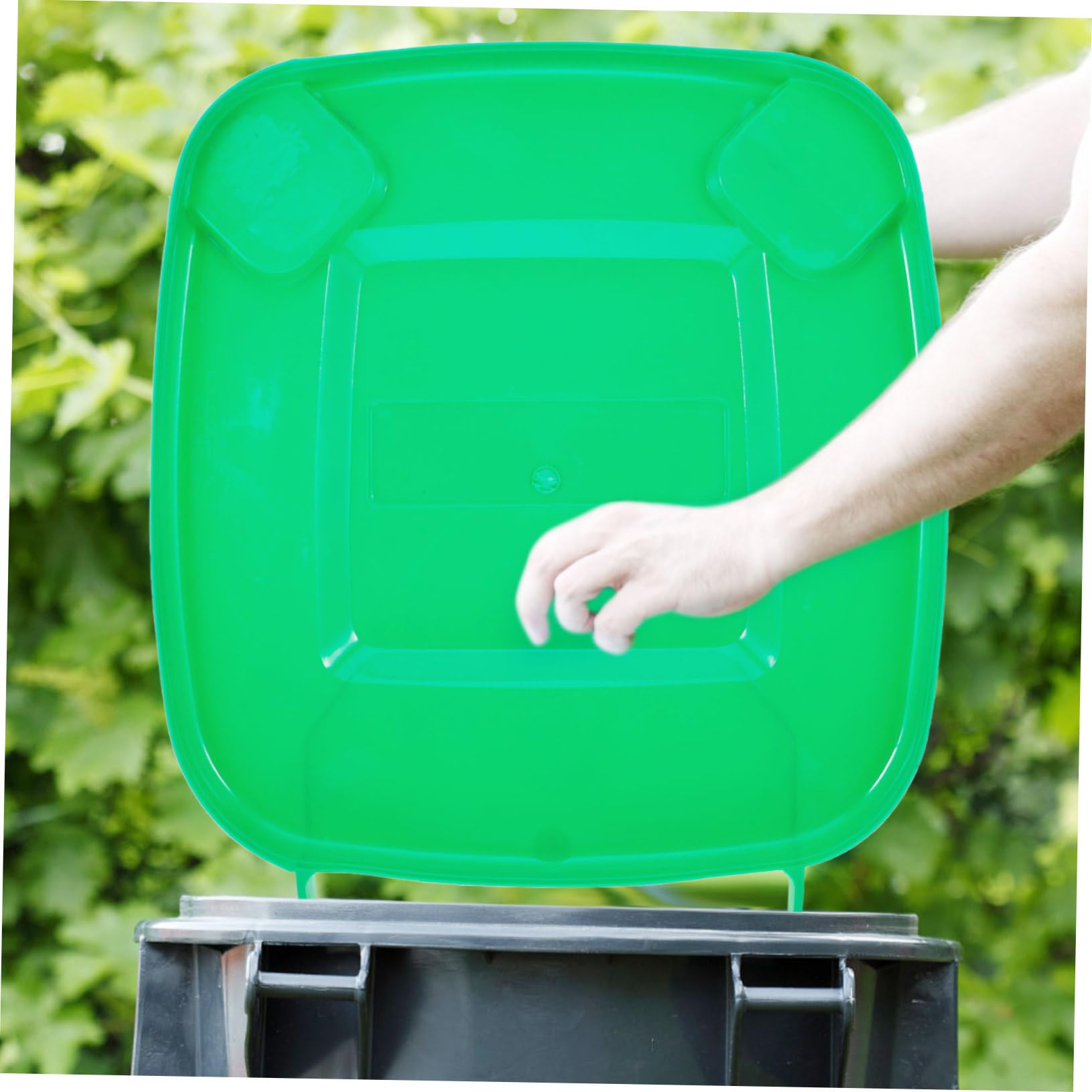 Amosfun Tapa Resistente de 30l Plástico de Basura Verde para de Cubo Fácil de Usar y para Hogares y Uso Exterior