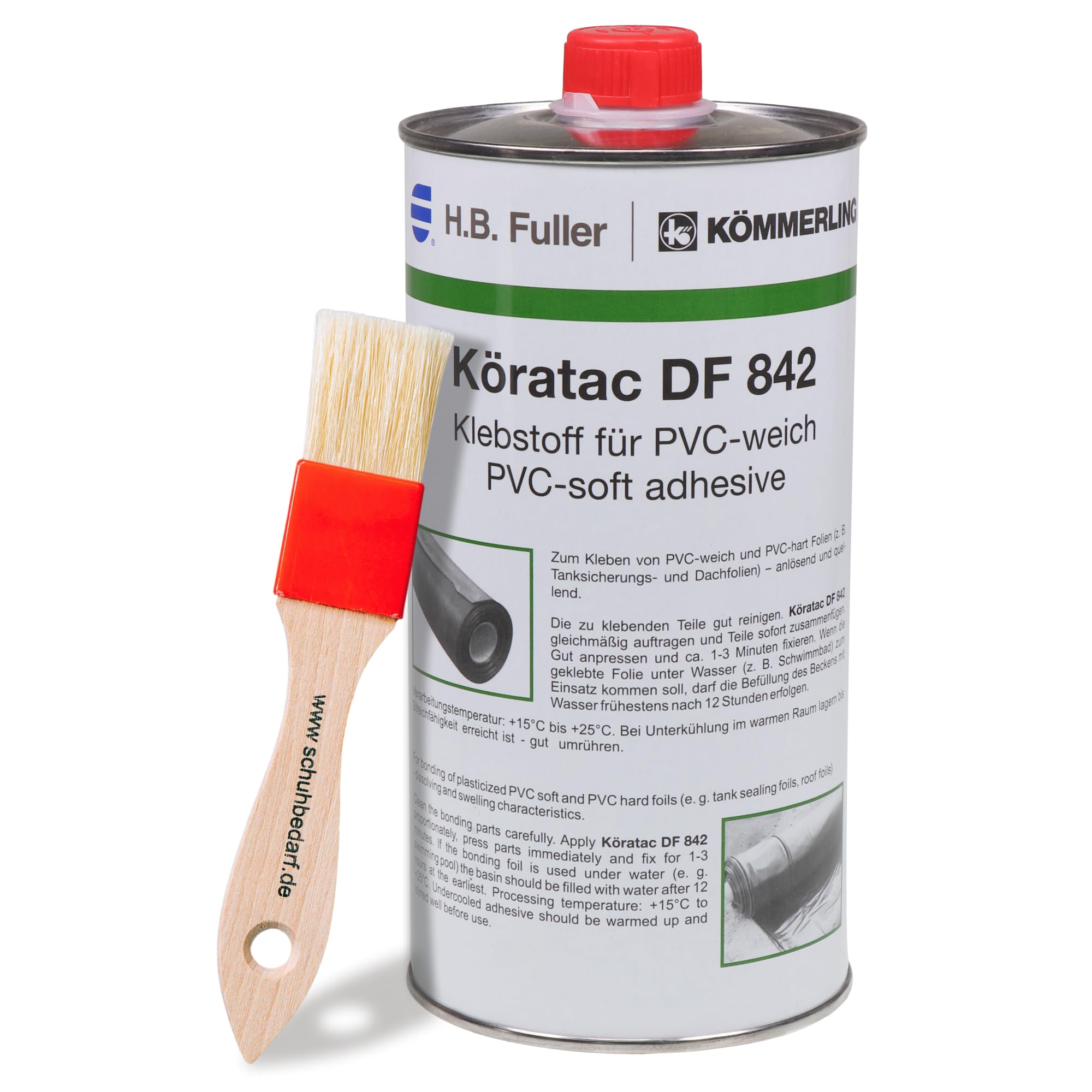 PVC Teichfolienkleber 800g – Kaltschweißmittel für Weich-PVC – Teichfolie reparieren & verbinden – für Poolfolie, Planen & Dachfolie – wasserdicht & dauerhaft – inkl. Pinsel