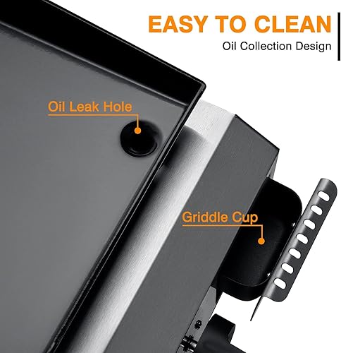 Miniatura 5 de Parrilla de gas para barbacoa de 30 pulgadas, 4 quemadores, acero inoxidable, portátil, desmontable, 40,000 BTU, parrilla de propano para acampar o