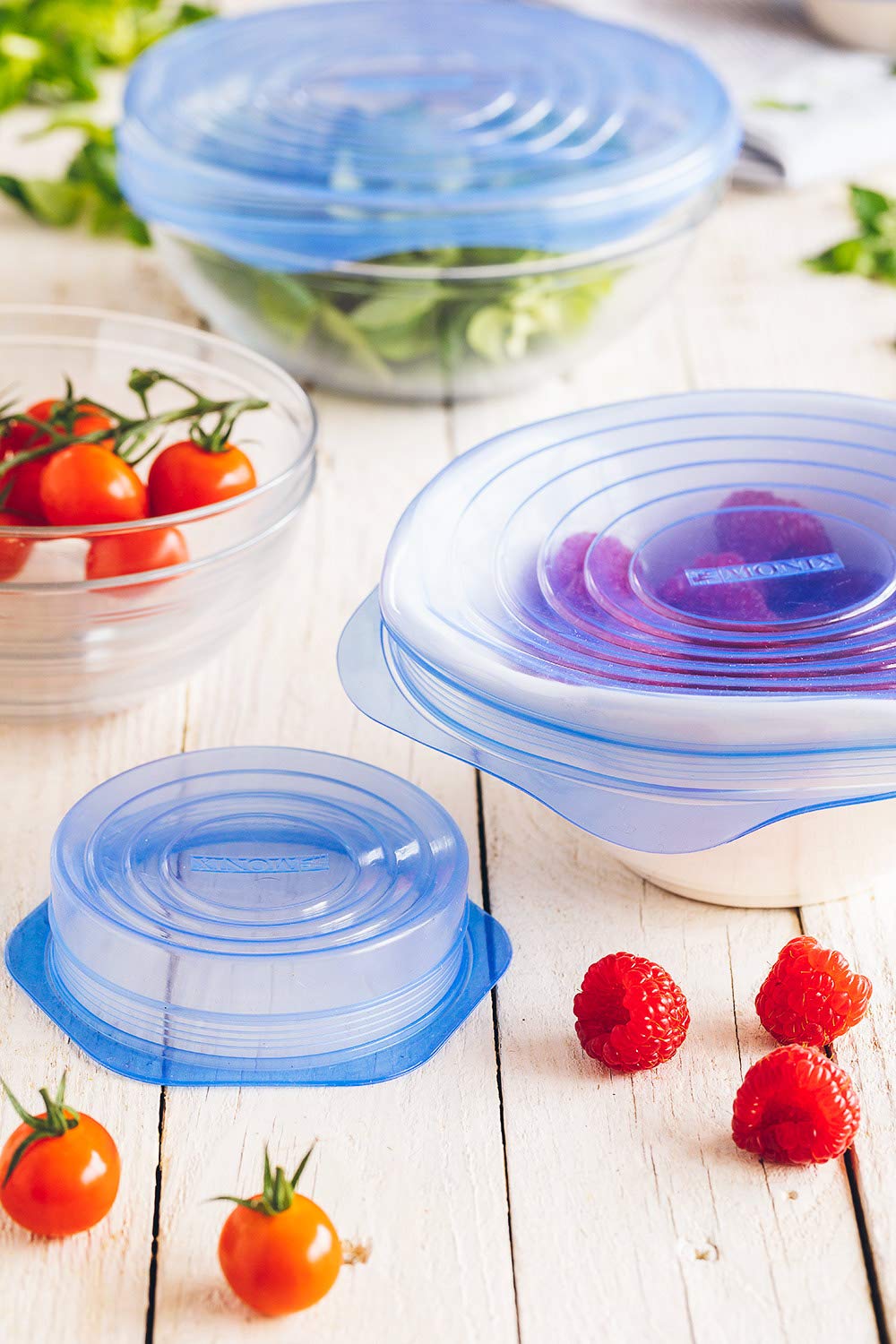 MONIX | 10 Couvercles Alimentaires Réutilisables en Silicone