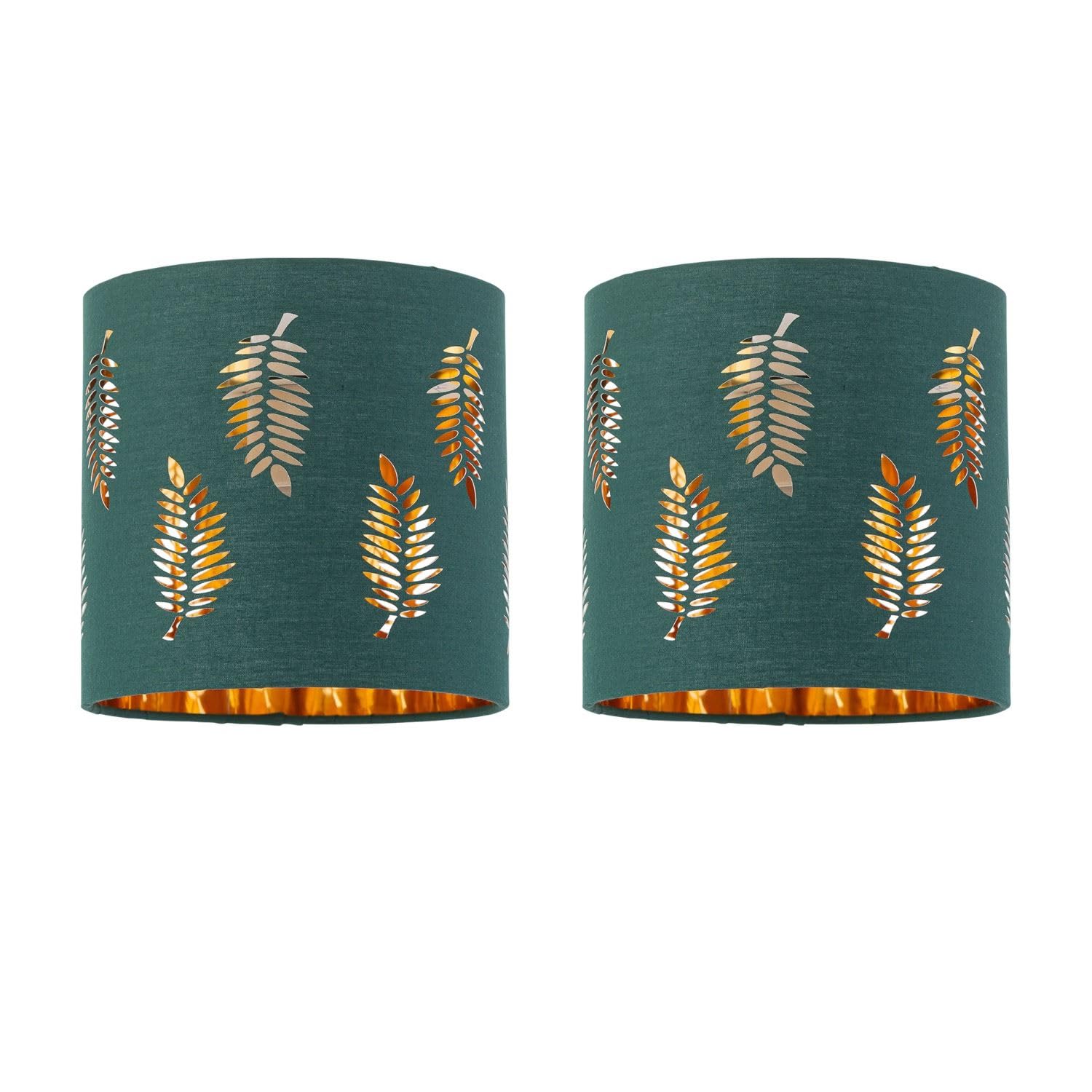 First Choice Lighting Set Of 2 Fern Dark Green Cut Out 15.5Cm Table Lamp Shades from B&Q