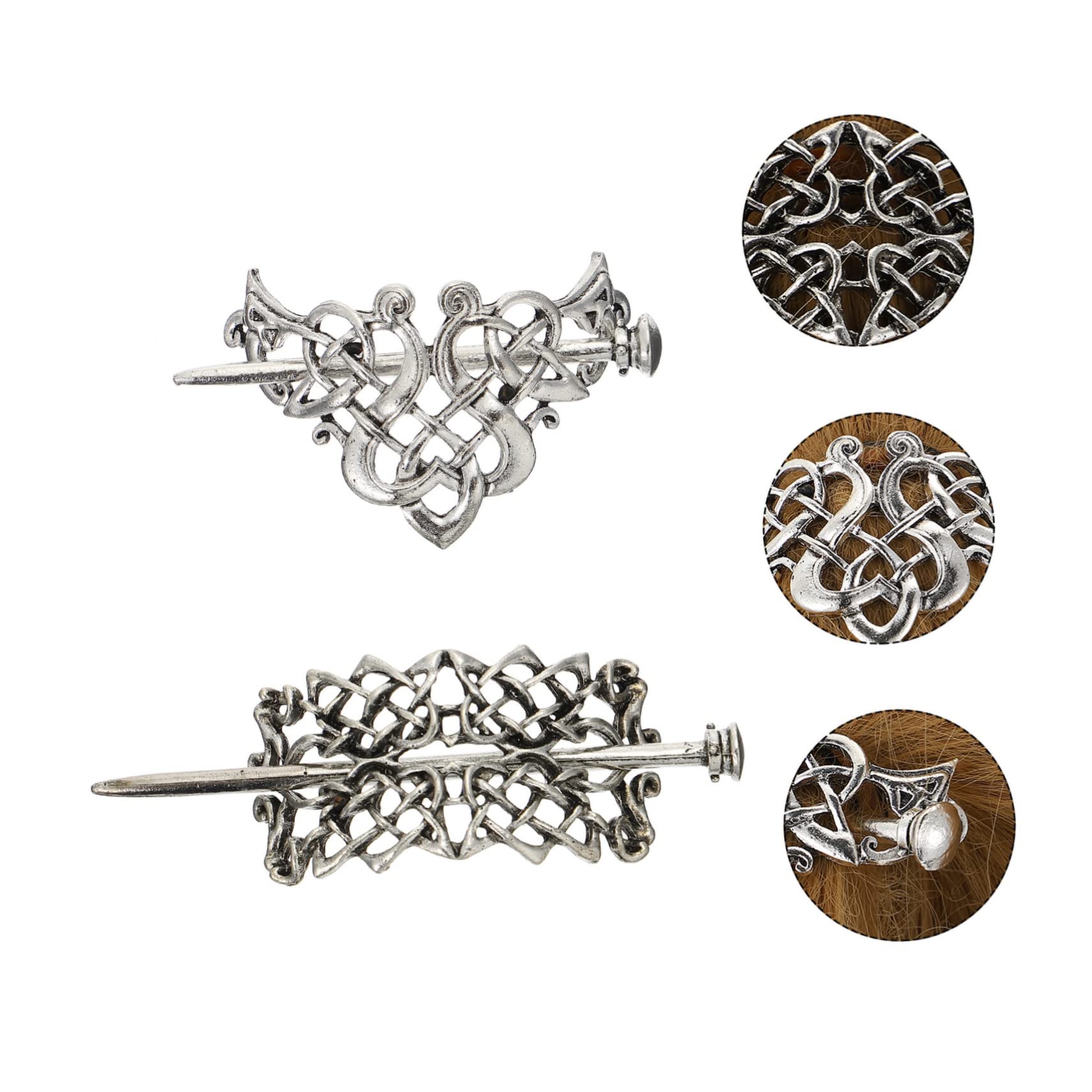 Mikinona 6stücke Vintage Viking Runes Haarnadeln Retro Knot Hair Pin Slide Clips Für Lange Haarschmuck-accessoire Für Und Mädchen