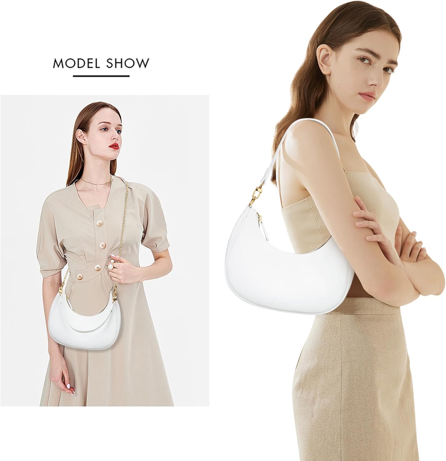 KKXIU Shoulder Bag for Women Small Purse Cute Clutch Hobo Handbag Trendy Crescent Bag - Image 2