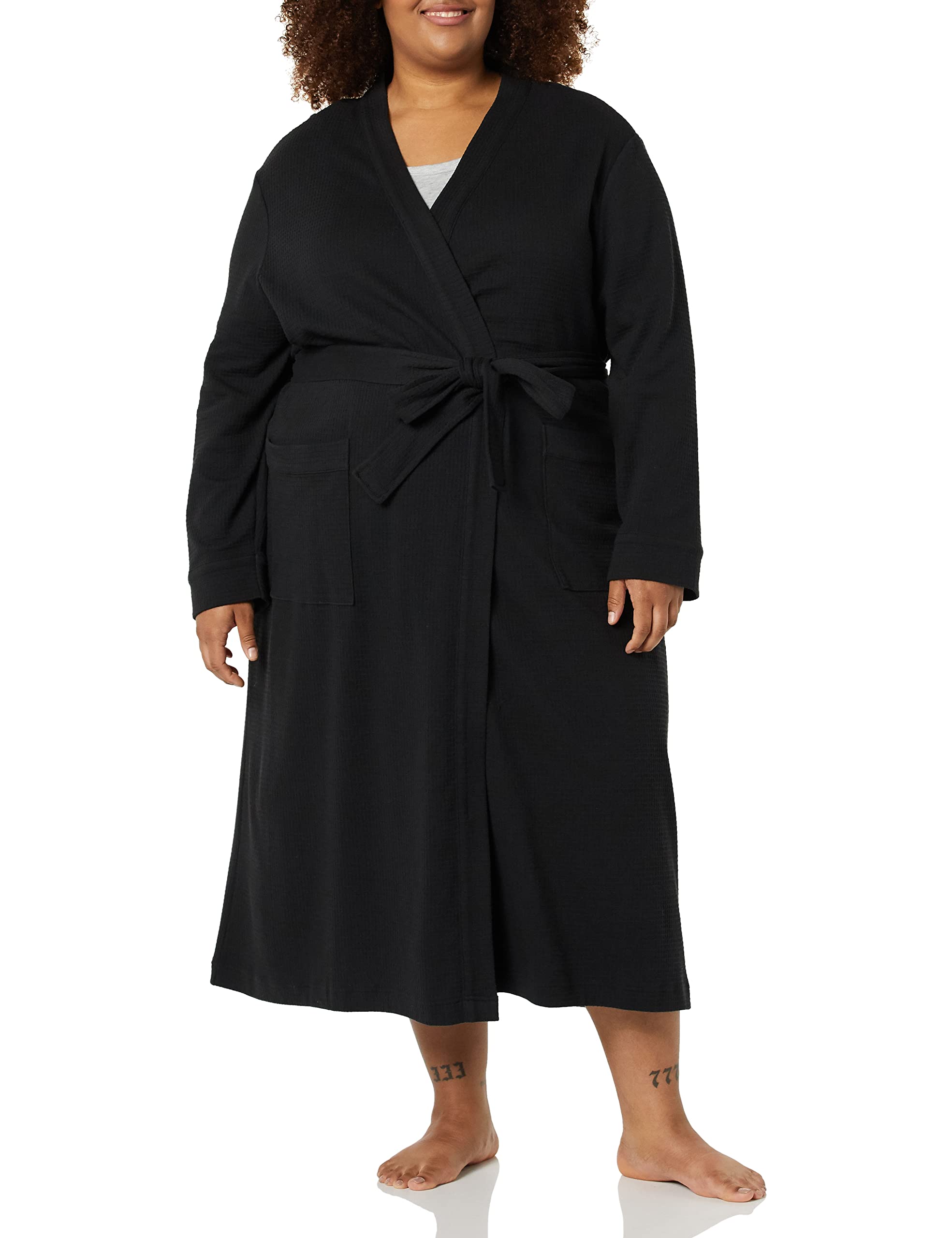 Amazon Essentials Women's Lightweight Waffle Full-Length Bath Robe (Available in Plus Size)