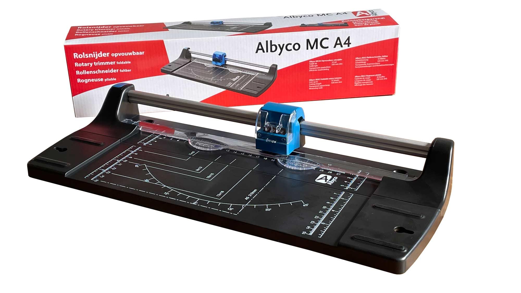Albyco - Papier Rogneuse - Coupe Papier - Massicot A4 - MCA4 - Noir - Multifunction de decoupe, Coupeur de Rouleau, Ciseaux à Papier, Découpeuse de Papier Professionnel | Albyco MCA4- Rogneuse - Massicot A4 - Convient pour couper, perforer et rainurer