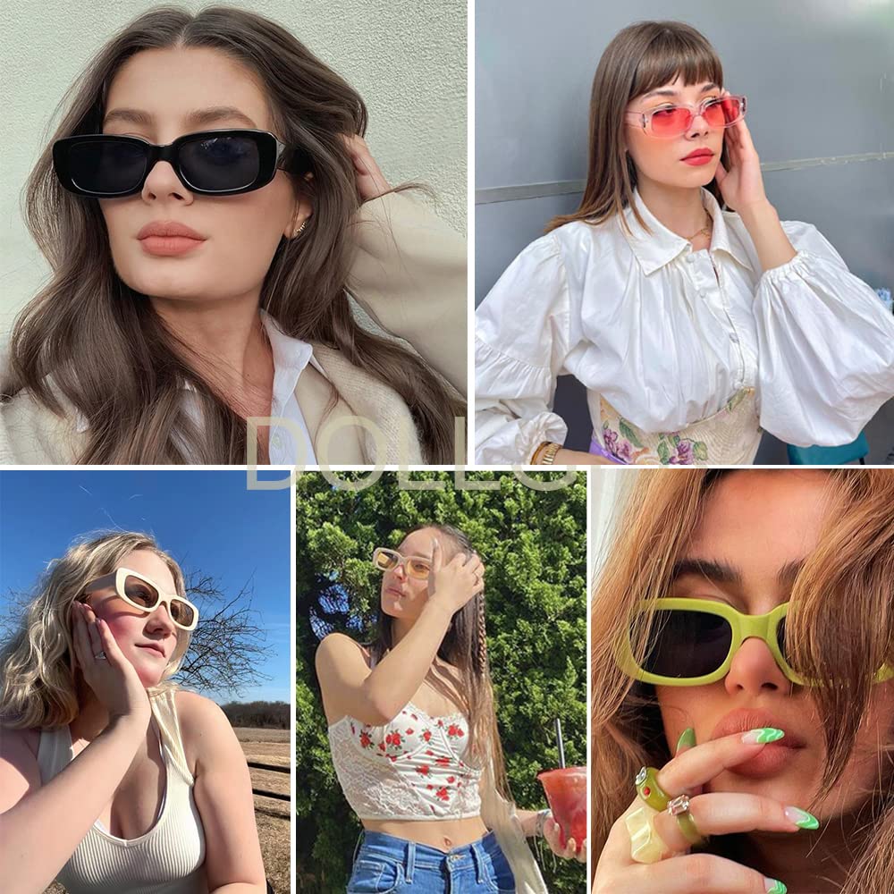 BOJOD Rectangle Sunglasses for Women Retro Fashion Sunglasses UV 400 Protection Square Frame Eyewear