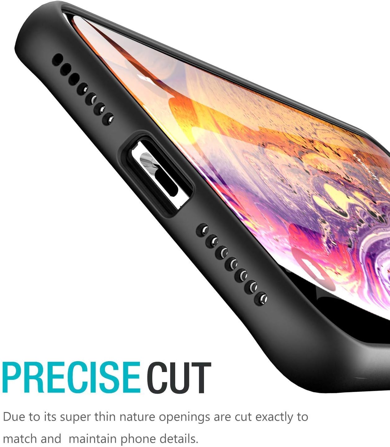 TOZO for iPhone Xs Max Case 6.5 Inch (2018) Hybrid Soft Grip Matte Finish Clear Back Panel Cover for iPhone Xs Max (Black)
