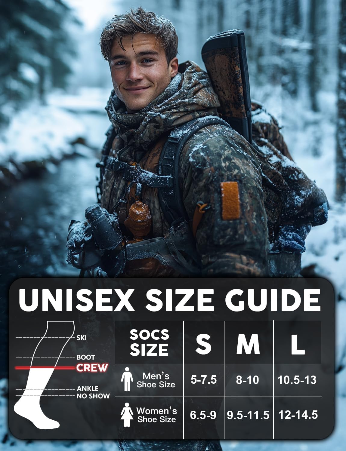 Alpaca Wool Crew Socks Men and Women,Thick Thermal Winter Cold Weather Hunting Hiking,Moisture Wicking Cushioned - Image 6