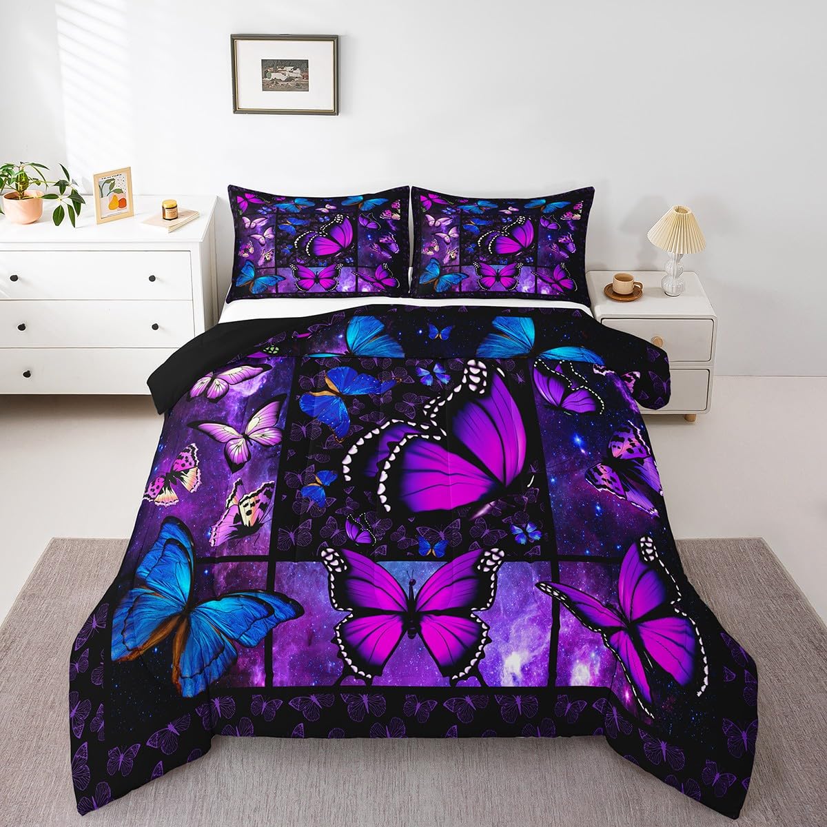 Butterfly Comforter Butterfly Duvet Cover Twin Size - 100% Cotton Lavender  Purple Bedding Set With Pillow Sham Cotton Duvet Cover Twin, image size:1200x1200