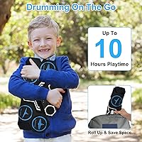 Vista 7 de Conjunto de batería electrónica, Marrilley, 9 almohadillas con entrada para auriculares, almohadilla enrollable más grande, altavoces estéreo duales