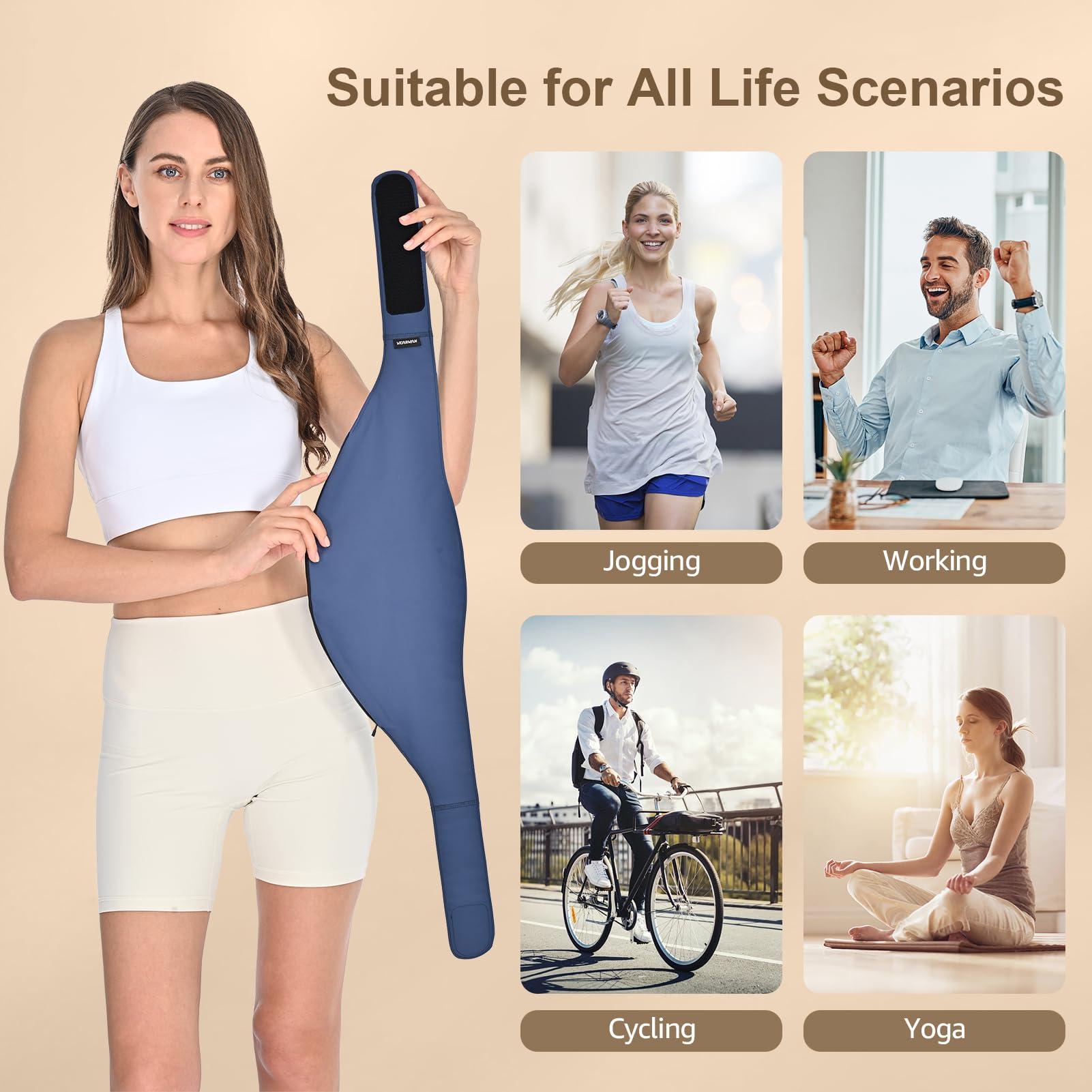 Fundas para bolsas de ostomía para hombres y mujeres, elegante cinturón de ostomía para deportes y uso diario, compatible con todas las bolsas de colostomía, azul-XL