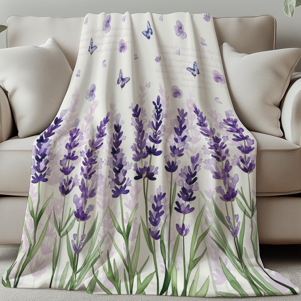 Couverture de canapé douce et chaude pour cocooning au salon ou au bureau design lavande
