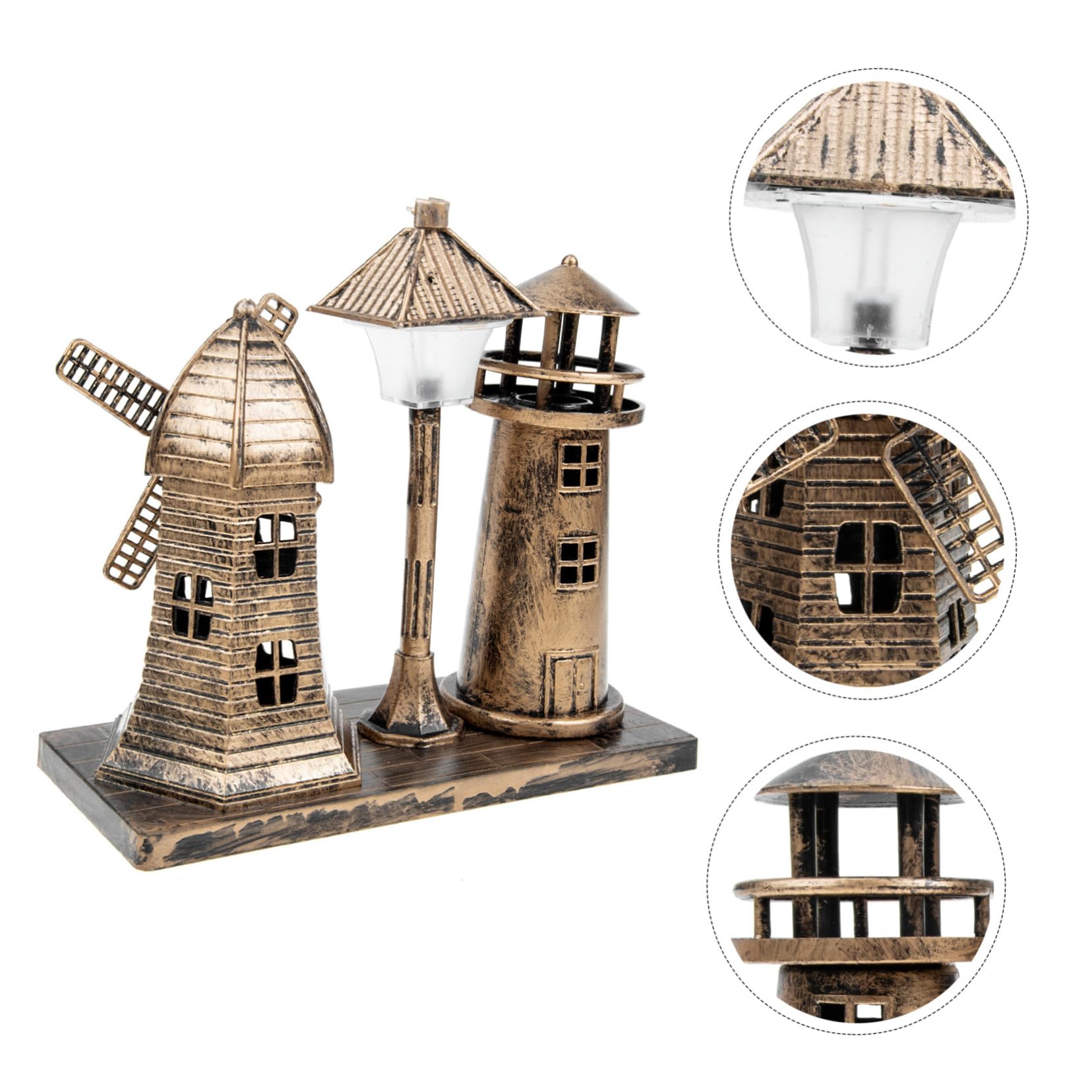 JECOMPRIS Lighthouse Tabletop Lamp Vintage Decorative Lamp with Unique Street Light Design for Bedroom Living Room for Holidays and Special Occasions