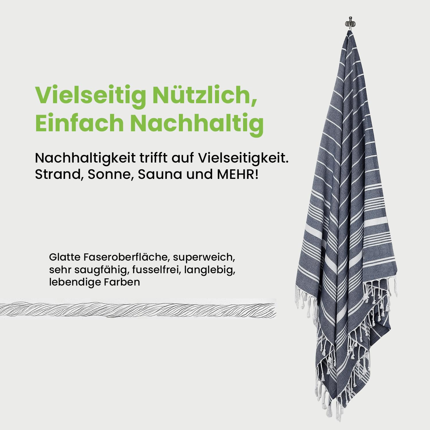 Mon Bijou XXL Strandhanddoek – 100x200 Cm, Sneldrogend, Ultralicht, Van Gerecycled Katoen, Perfect Voor Sauna, Strand En Yoga