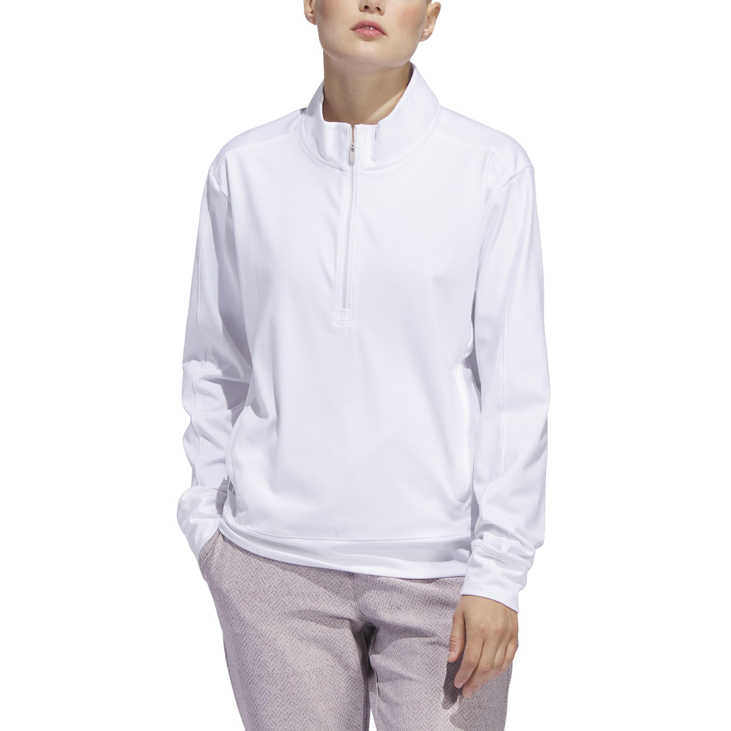 adidas Women's Womens ULTIMATE365 Quarter Zip Layer, White, XL