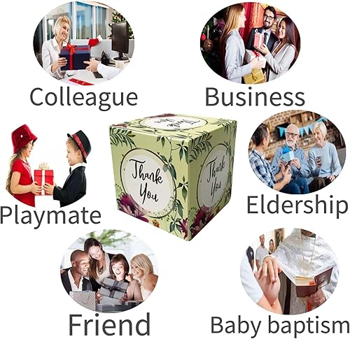 Miniatura 6 de XCXGYCA Paquete de 20 cajas de cartón de agradecimiento de 3 x 3 x 3 pulgadas, cada caja de cartón cuadrada con diseño floral, perfecta para bodas,