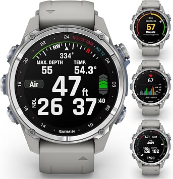 Garmin Descent Mk3 & Mk3i 51 mm & 43 mm, Titanium Dive Computer +Extra-Long Strap | Up to 25 Days Battery Life, AMOLED Display, Multi-Band GPS Smartwatch & Gift Bundle (010-02753-03)