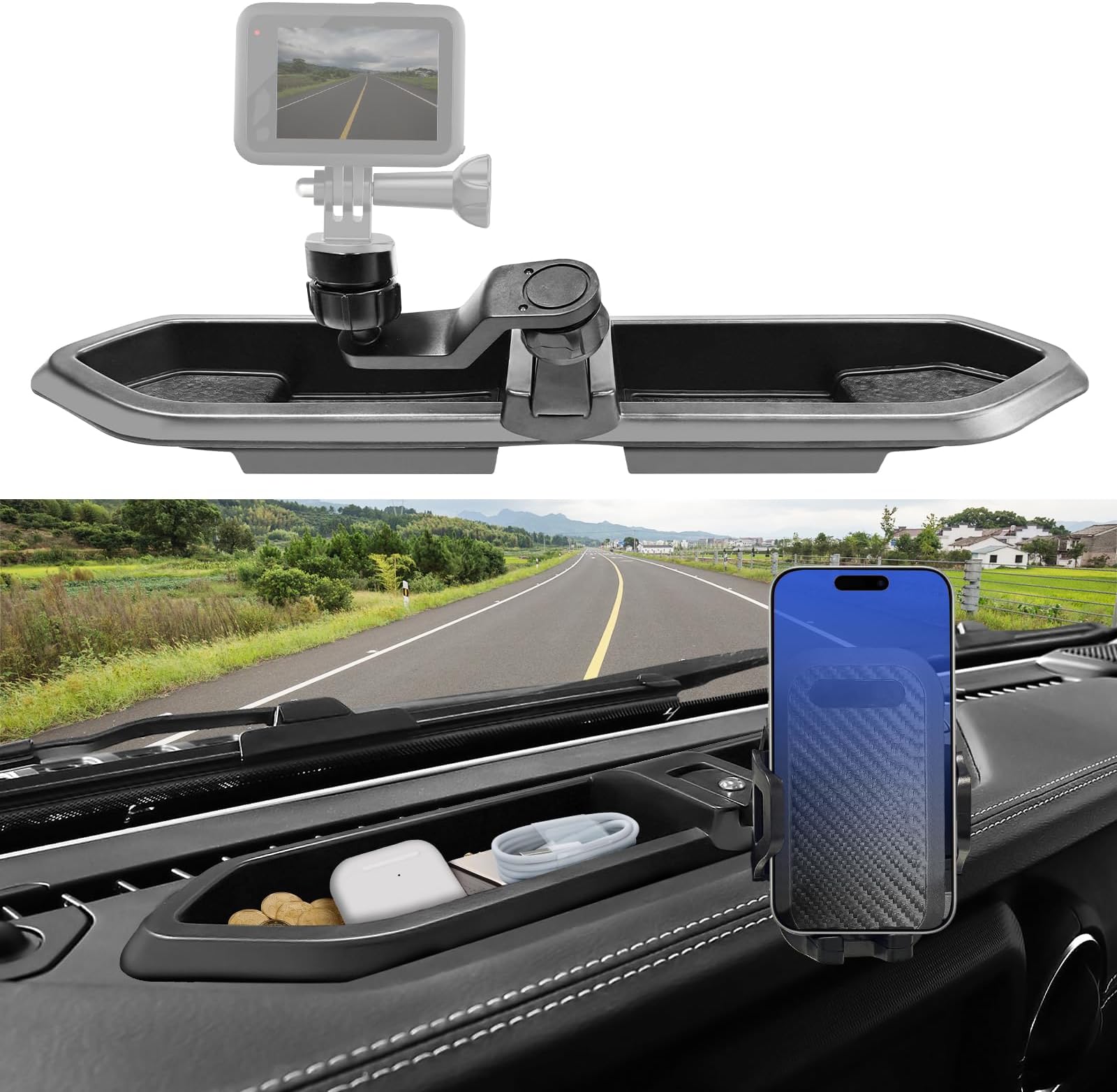 Amazon.com: Upgraded Metal Rod Extension Arm Dash Phone Mount Camera ...