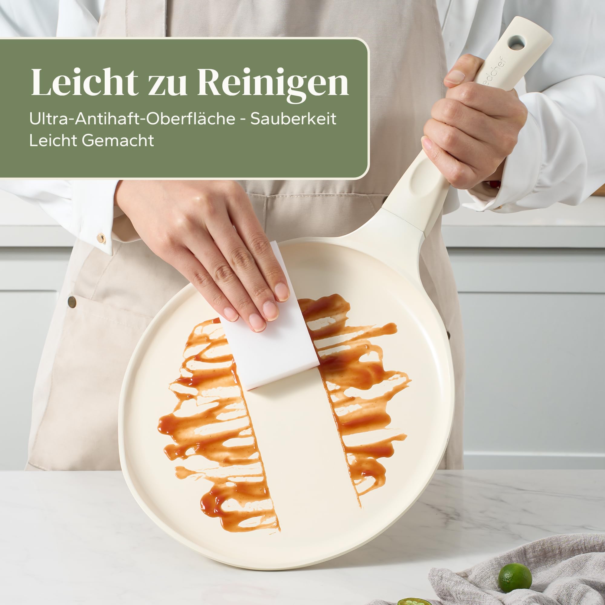 Redchef Padella per Crepes 30cm a Induzione, Rivestimento Antiaderente in Ceramica, Piatto per Frittelle, Omlette PTFE-libero, PFAS-libero, PFOA-libero, Resistente ai Graffi, Lavabile in Lavastoviglie