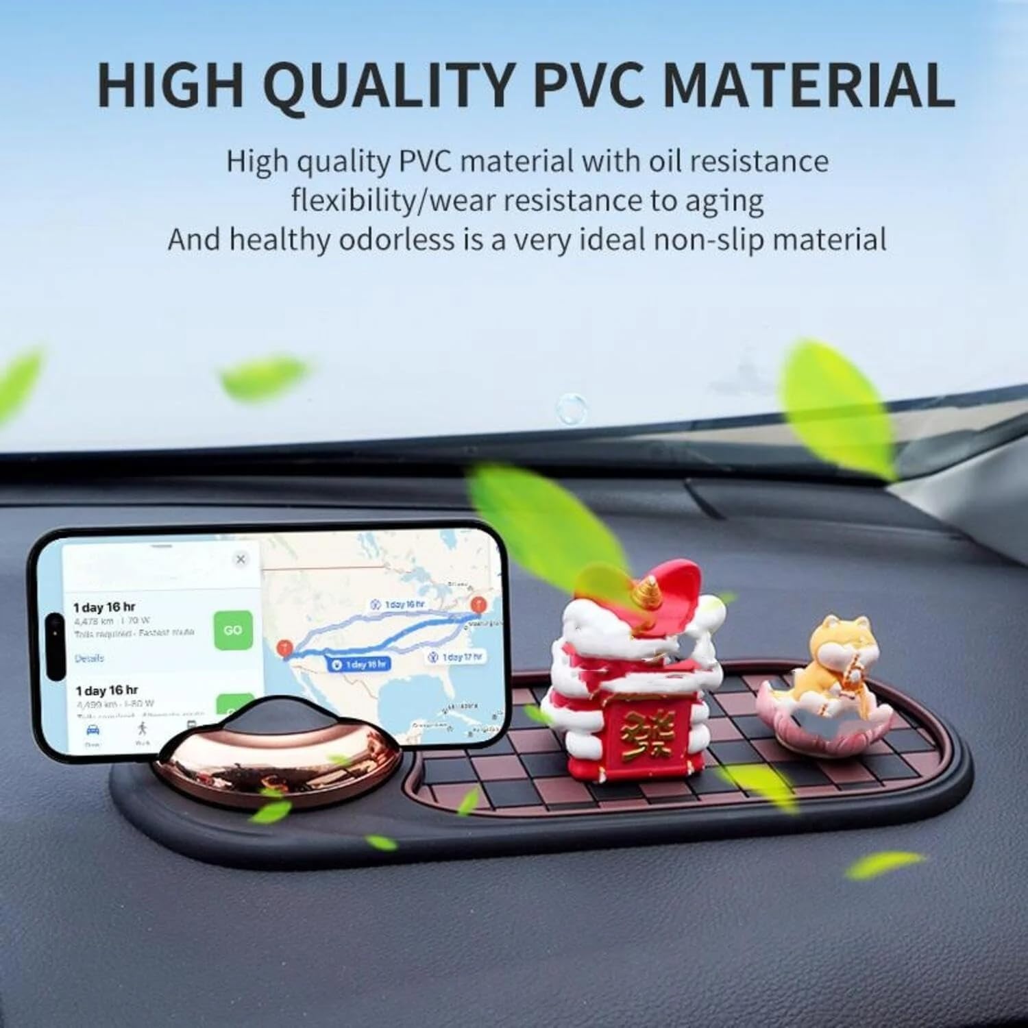 Avaleric Anti-Slip Phone Holder Storage Mat (Silver2)
