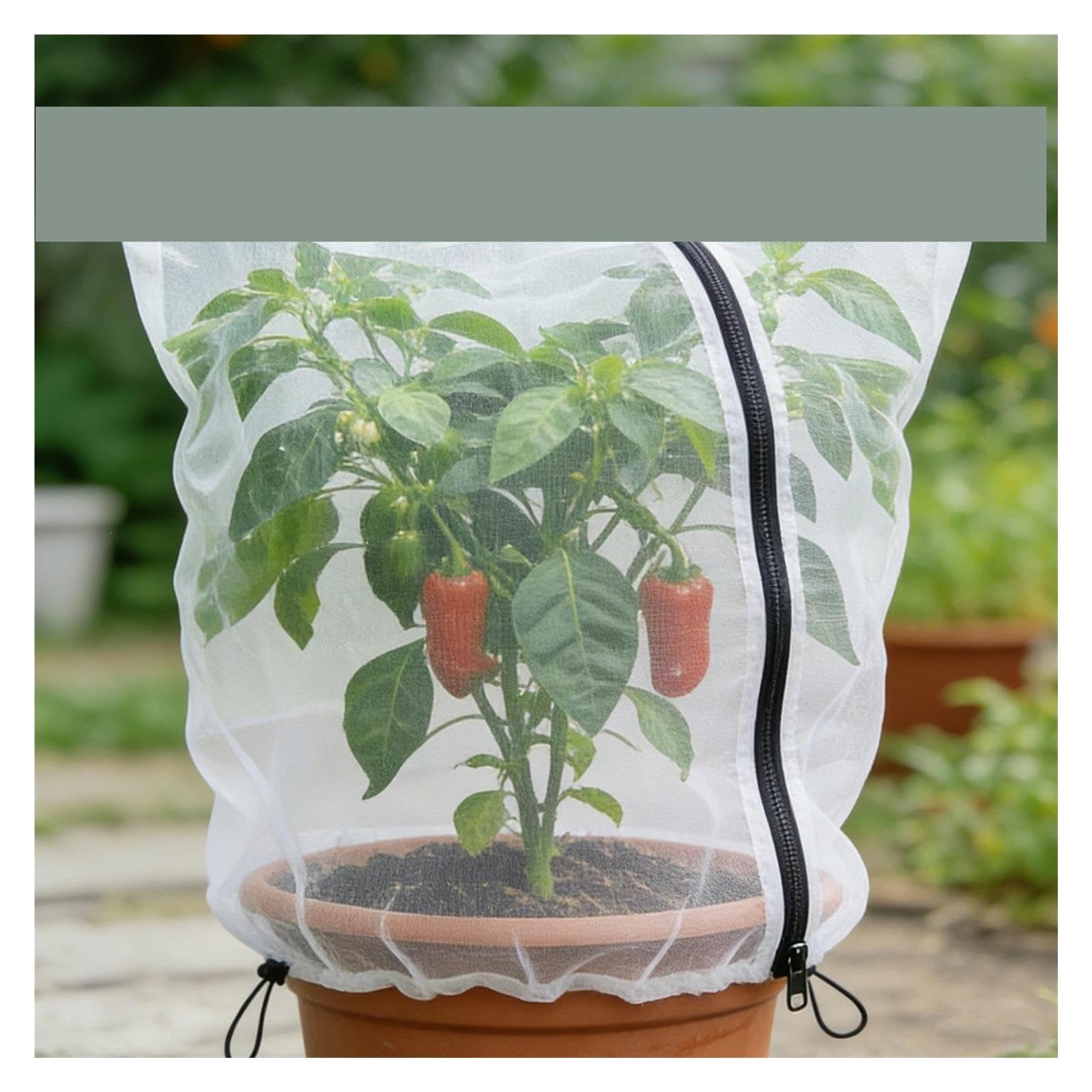 16pcs Insect-Proof Mesh Cover with Drawstring pour Plantes