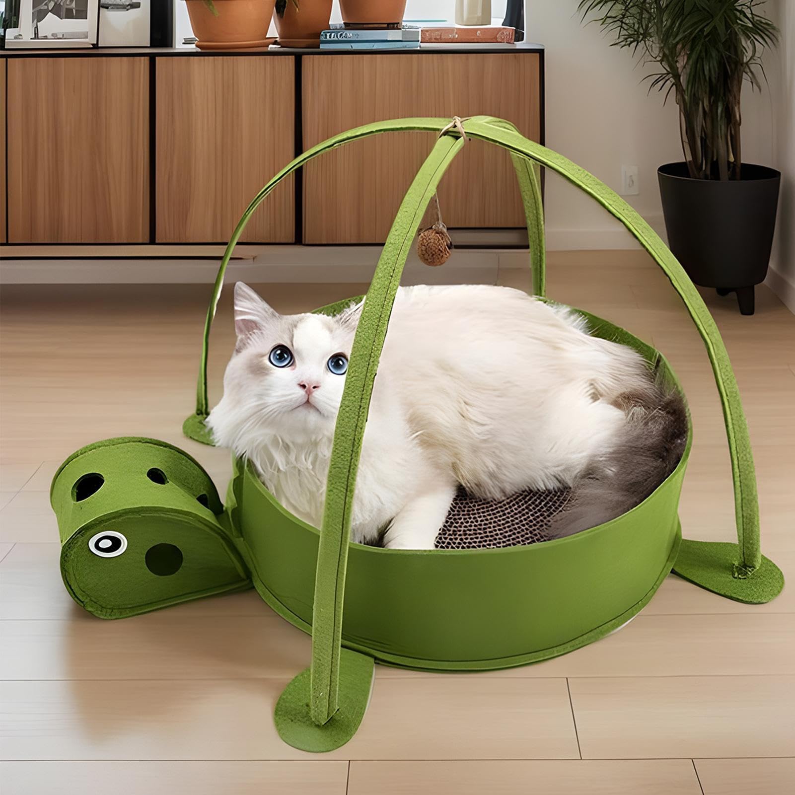 Tiragraffi in cartone per gatti, tiragraffi in cartone ondulato per animali domestici, giocattolo per esercizi mentali e fisici a forma di tartaruga per tutte le razze in casa