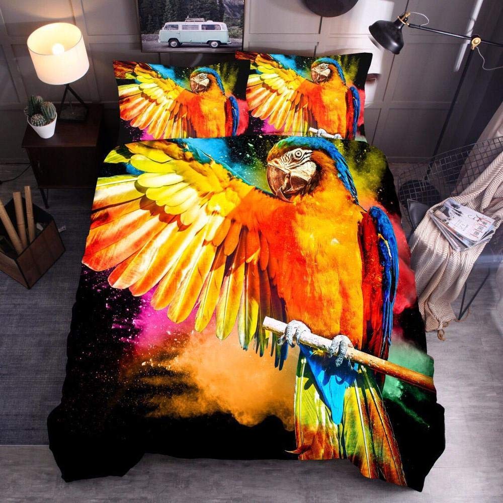 Housse de couette imprimé animal 3D avec sa taie d'oreiller, parure de lit 210 x 210 cm AB08