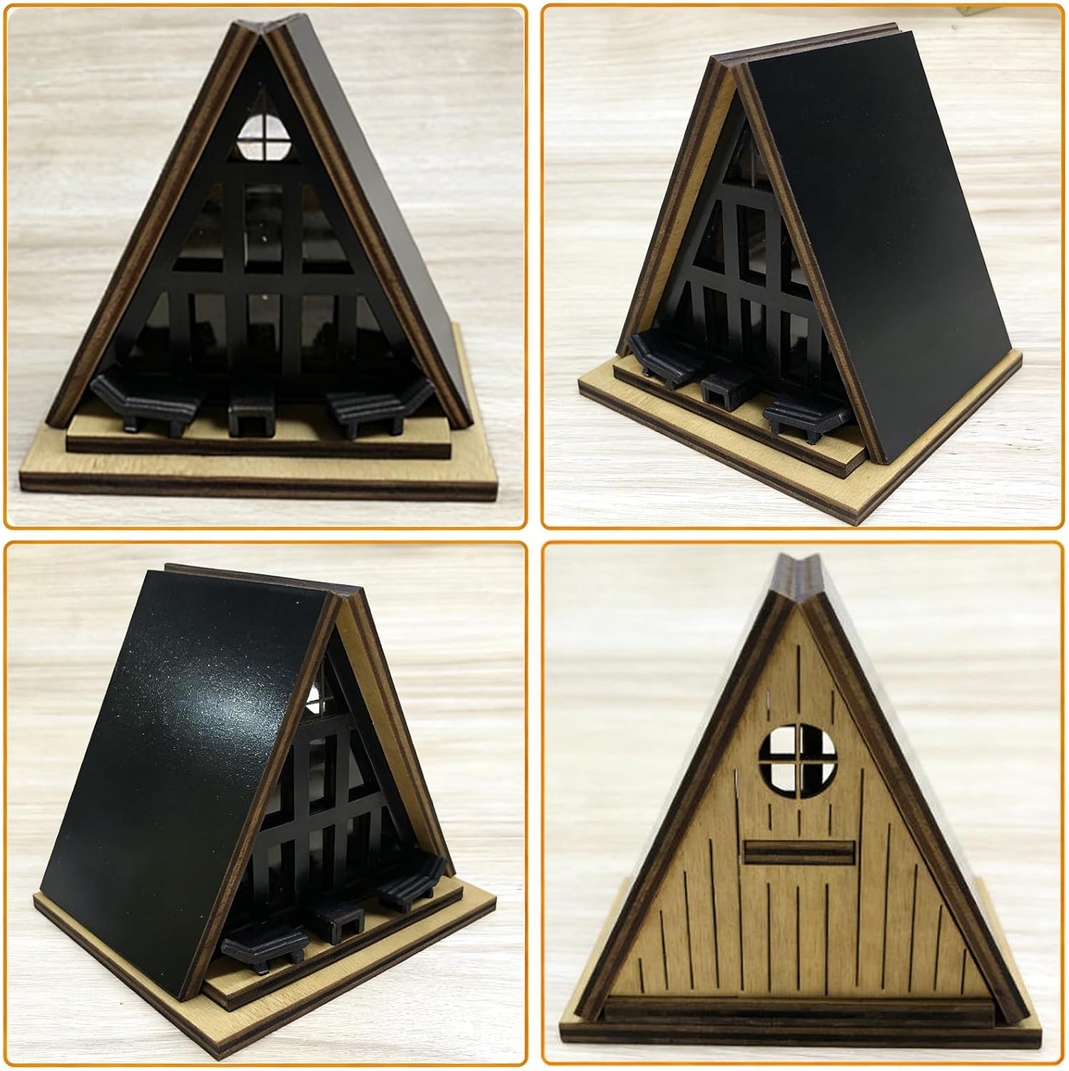 Duskwood Modern A-Frame Mini Cabin for Indoor Plant, Fairy Gardens
