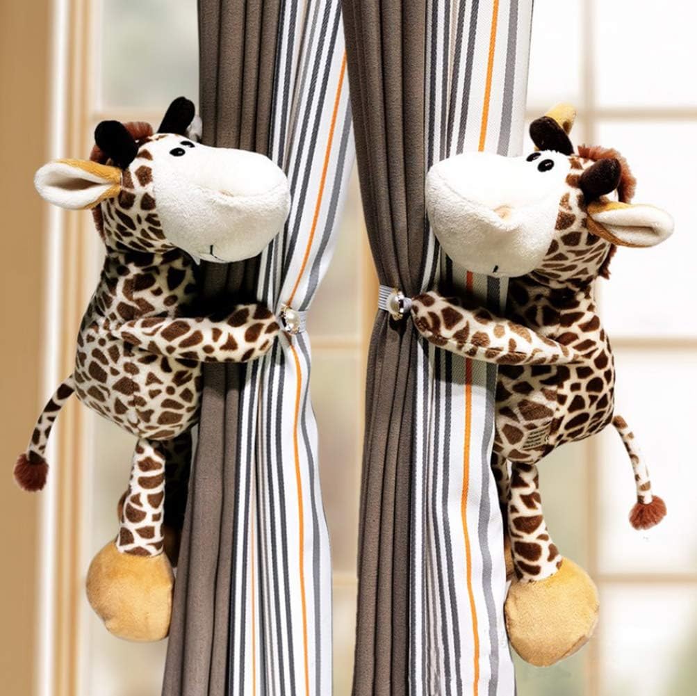 1 Pair Cute Curtain Tieback Animal Tieback Buckle Hook Fastener Cartoon Lion Window Curtain Hook Curtain Holdbacks for Living Room Bedroom Curtain Mosquito Net (Lion)