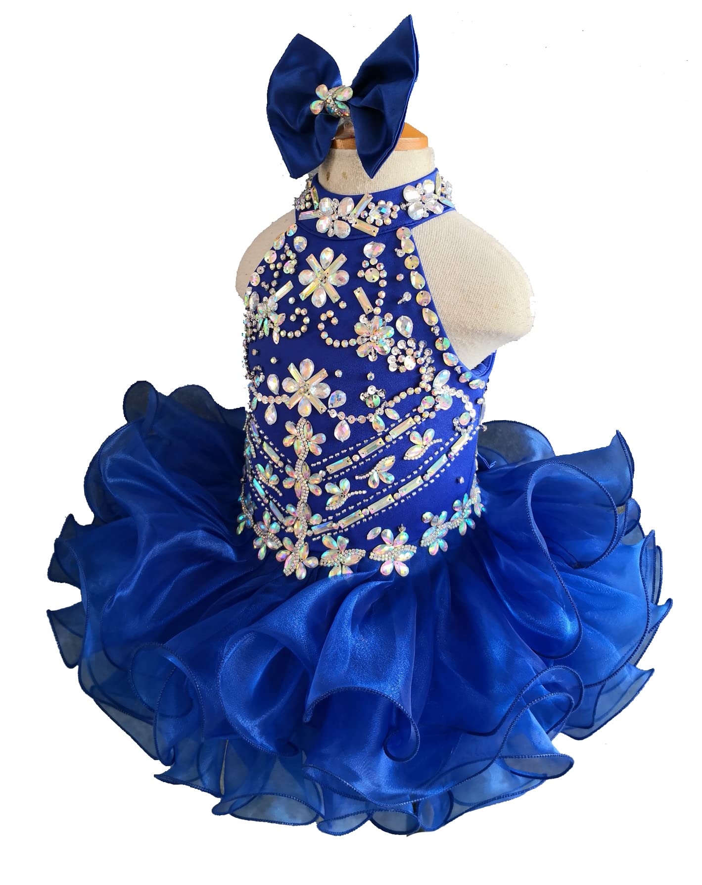 Jenniferwu G284-6 Baby-Kleid für Neugeborene, kleine Mädchen, Größe 18–24 M, Blau