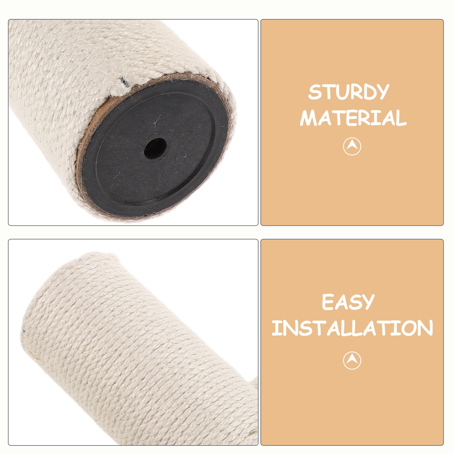 TOYANDONA Pieza de Reemplazo de Cuerda de Sisal para Árbol de Gatos, Cuerda Resistente con Tornillos para Rascadores de Mascotas