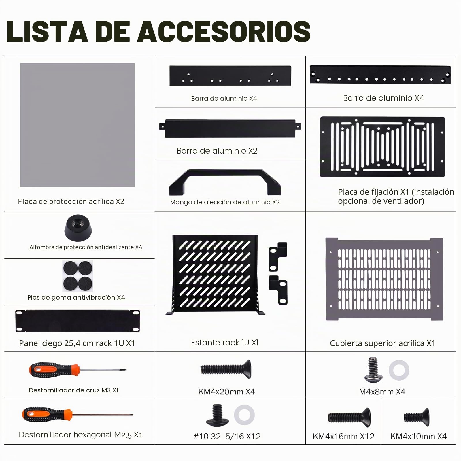 GeeekPi Gabinete de servidor 4U, rack de red de 10 pulgadas para servidores, red, equipo A/V, gabinete de montaje en rack DeskPi RackMate T0 (negro)